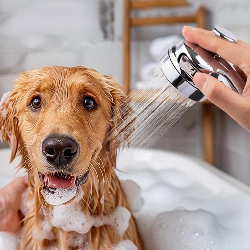 KFX-4508989 2-in-1 Dog Shower Hose Attachment with Soft Silicone Comb and Ergonomic Grip