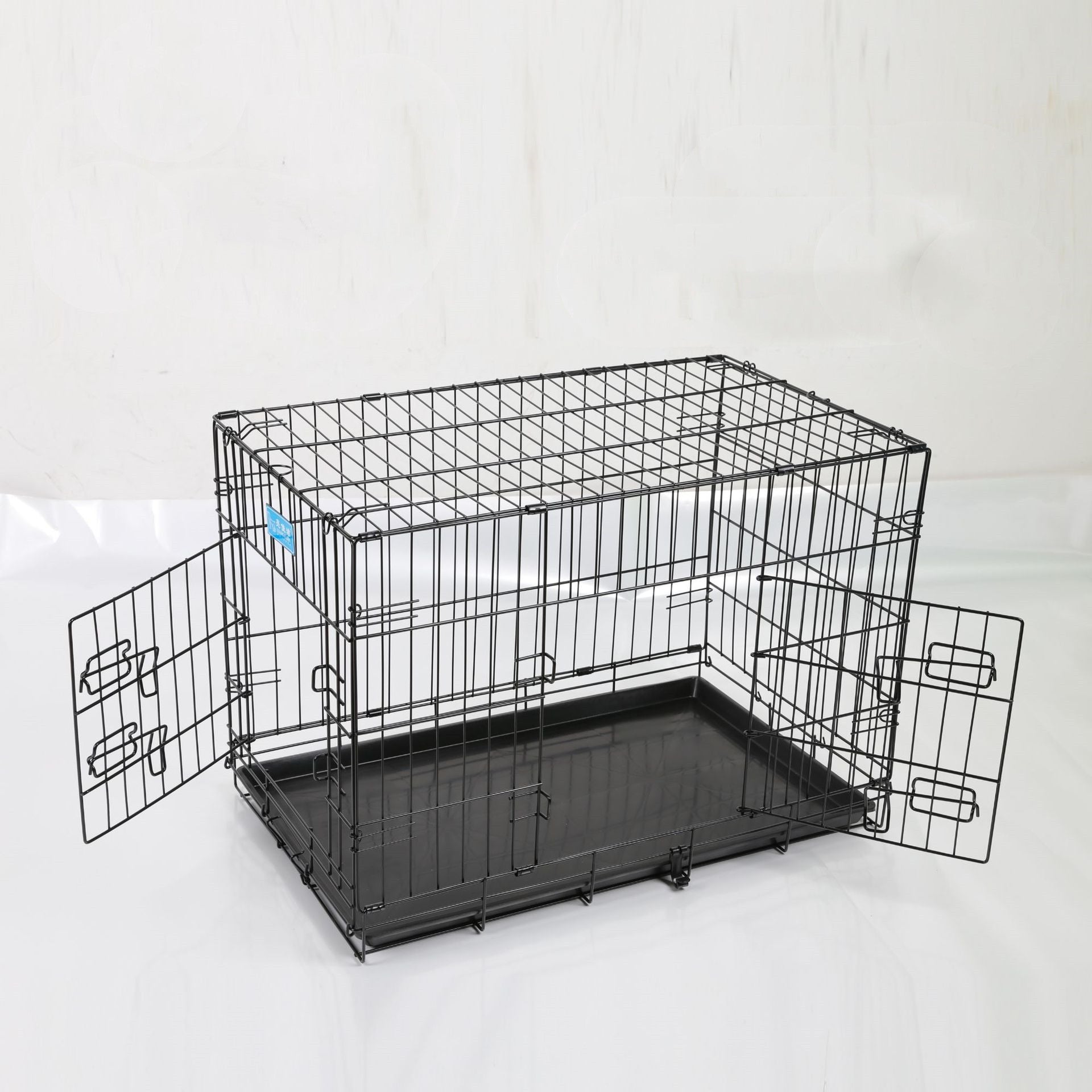 KFX-4509373 Folding Wire Cage for Large Pets - High Gloss Black, 18 Inches (49*28*34cm)