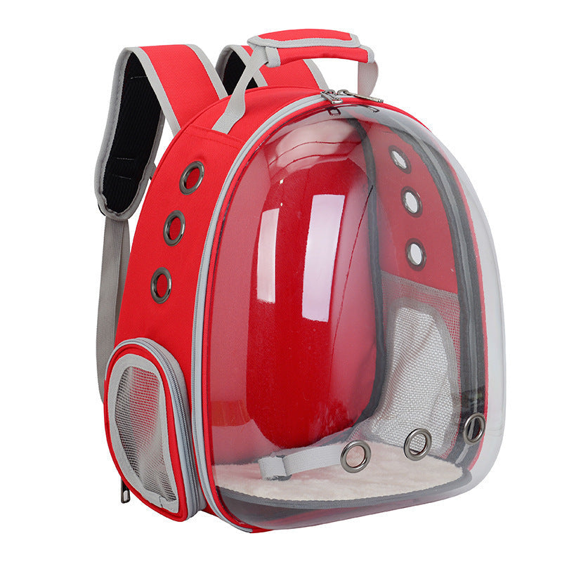 KFX-4513725 Portable Pet Backpack with Transparent Cover and Ventilation Holes for Cats and Dogs