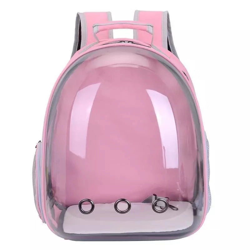 KFX-4513725 Portable Pet Backpack with Transparent Cover and Ventilation Holes for Cats and Dogs