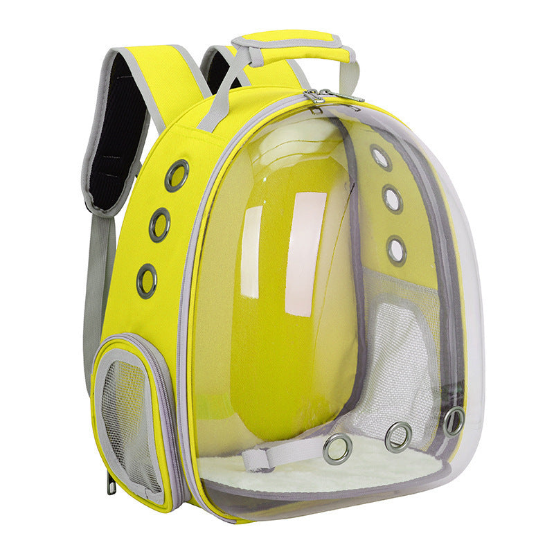 KFX-4513725 Portable Pet Backpack with Transparent Cover and Ventilation Holes for Cats and Dogs