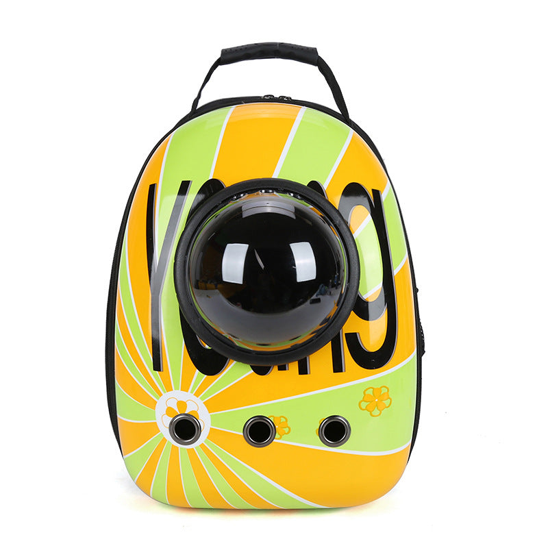 KFX-4513725 Portable Pet Backpack with Transparent Cover and Ventilation Holes for Cats and Dogs