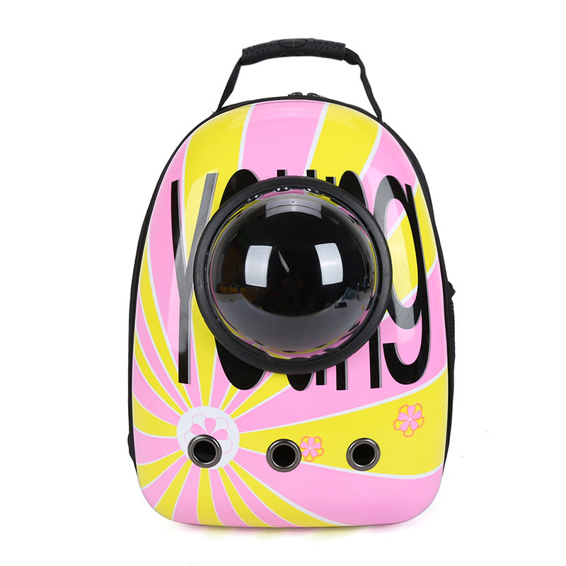 KFX-4513725 Portable Pet Backpack with Transparent Cover and Ventilation Holes for Cats and Dogs