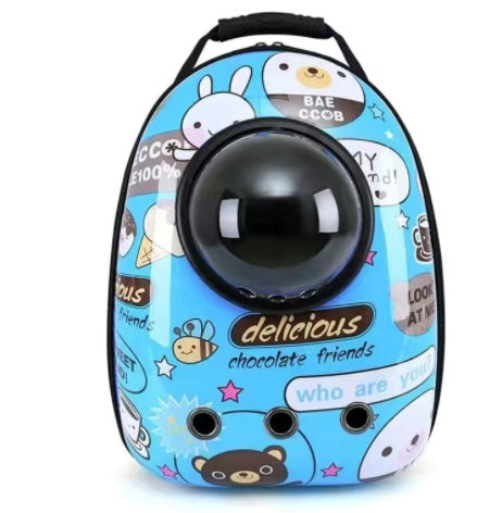 KFX-4513725 Portable Pet Backpack with Transparent Cover and Ventilation Holes for Cats and Dogs
