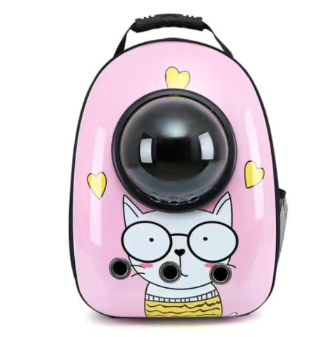 KFX-4513725 Portable Pet Backpack with Transparent Cover and Ventilation Holes for Cats and Dogs