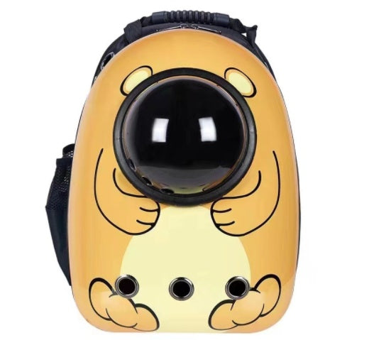 KFX-4513725 Portable Pet Backpack with Transparent Cover and Ventilation Holes for Cats and Dogs