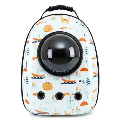 KFX-4513725 Portable Pet Backpack with Transparent Cover and Ventilation Holes for Cats and Dogs