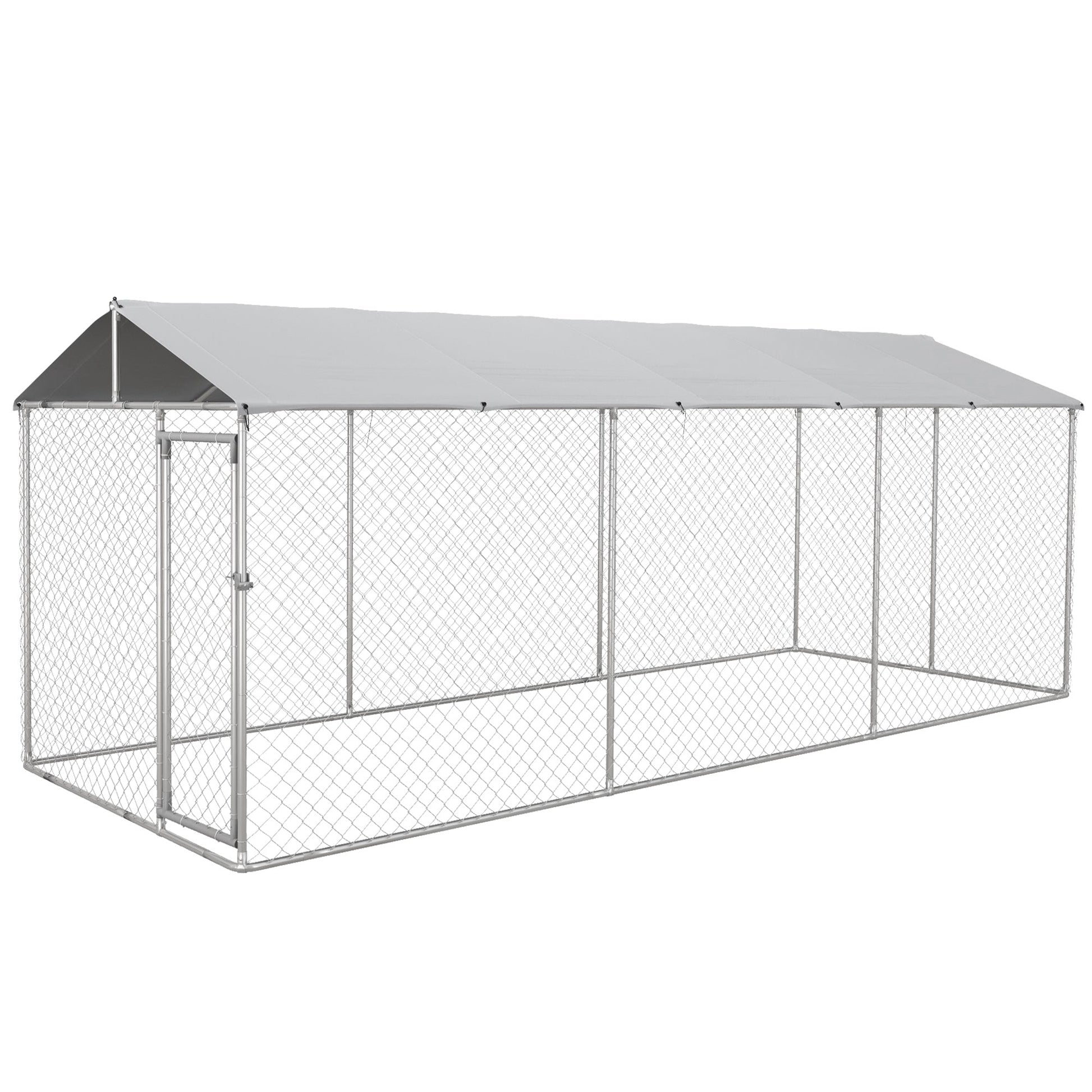 KFX-4515133 Large Outdoor Dog Kennel with Waterproof UV-Resistant Roof - 19.7' x 7.5' x 7.5'