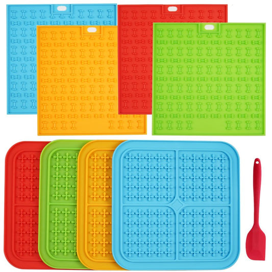 KFX-4515261 Silicone Pet Licking and Slow Feeding Pad - Dog Bone & Cross Designs, Multiple Colors