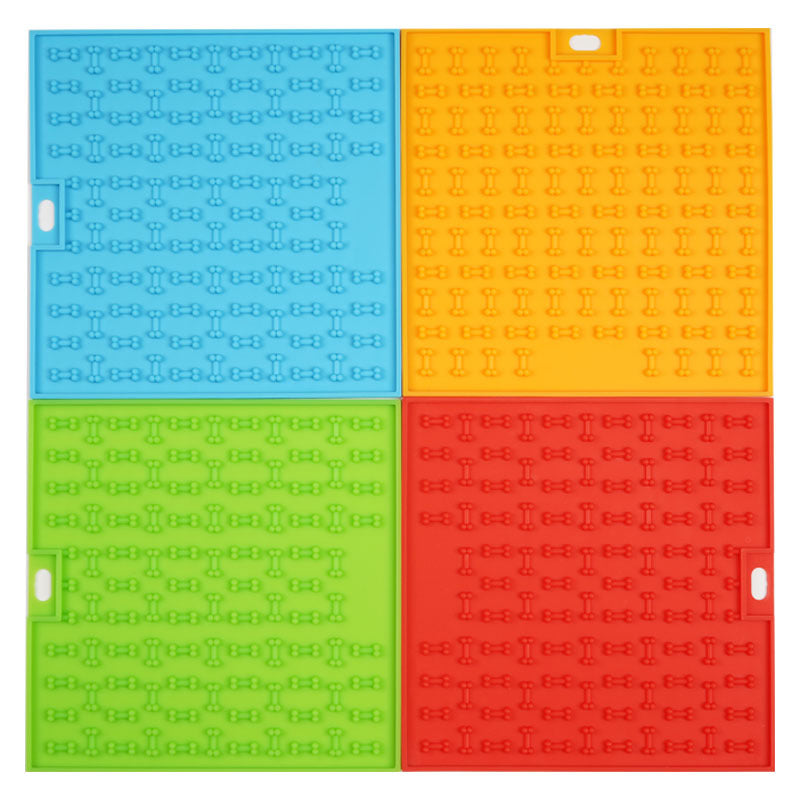 KFX-4515261 Silicone Pet Licking and Slow Feeding Pad - Dog Bone & Cross Designs, Multiple Colors