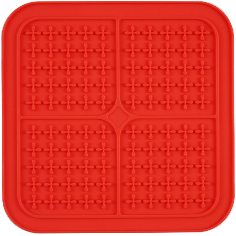 KFX-4515261 Silicone Pet Licking and Slow Feeding Pad - Dog Bone & Cross Designs, Multiple Colors