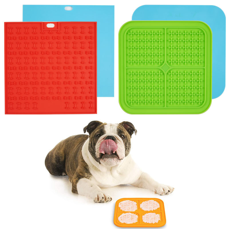 KFX-4515261 Silicone Pet Licking and Slow Feeding Pad - Dog Bone & Cross Designs, Multiple Colors