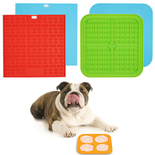 KFX-4515261 Silicone Pet Licking and Slow Feeding Pad - Dog Bone & Cross Designs, Multiple Colors