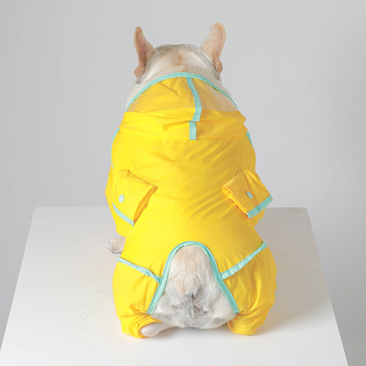 KFX-4517821 All-Weather Raincoat for Small and Medium-Sized Dogs - Available in Yellow, Gray, Green