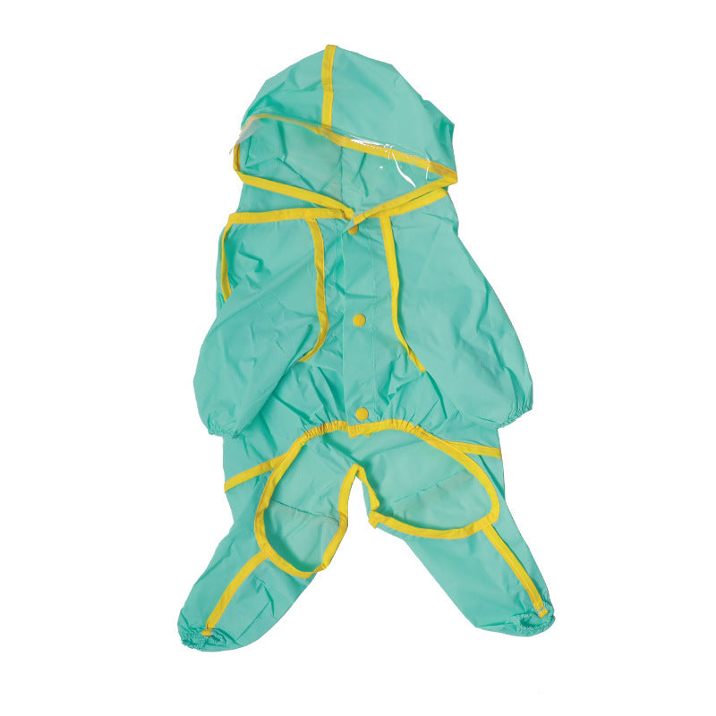 KFX-4517821 All-Weather Raincoat for Small and Medium-Sized Dogs - Available in Yellow, Gray, Green