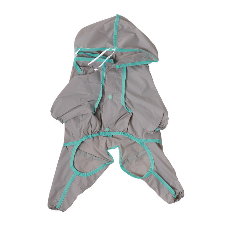 KFX-4517821 All-Weather Raincoat for Small and Medium-Sized Dogs - Available in Yellow, Gray, Green