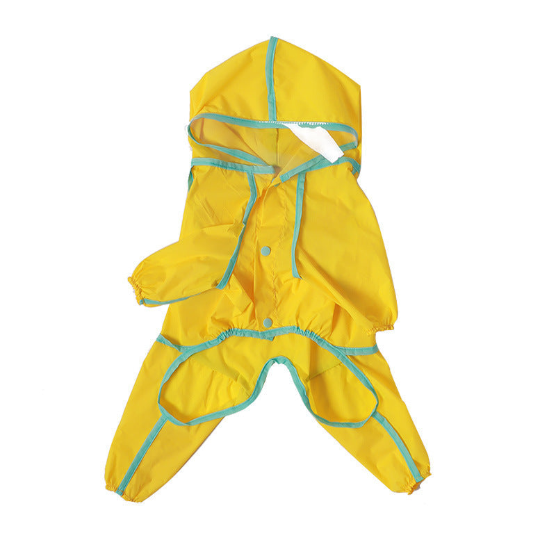 KFX-4517821 All-Weather Raincoat for Small and Medium-Sized Dogs - Available in Yellow, Gray, Green