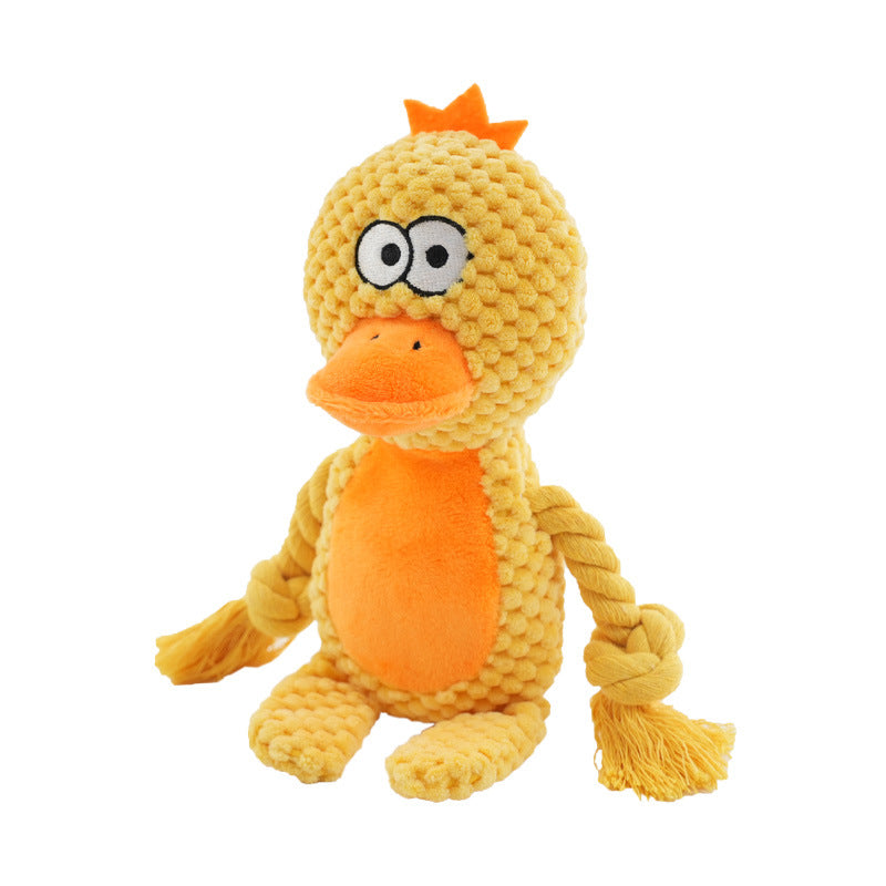 KFX-4518077 Interactive Plush Hippo Dog Toy with Sound and Rope for Tug of War Training