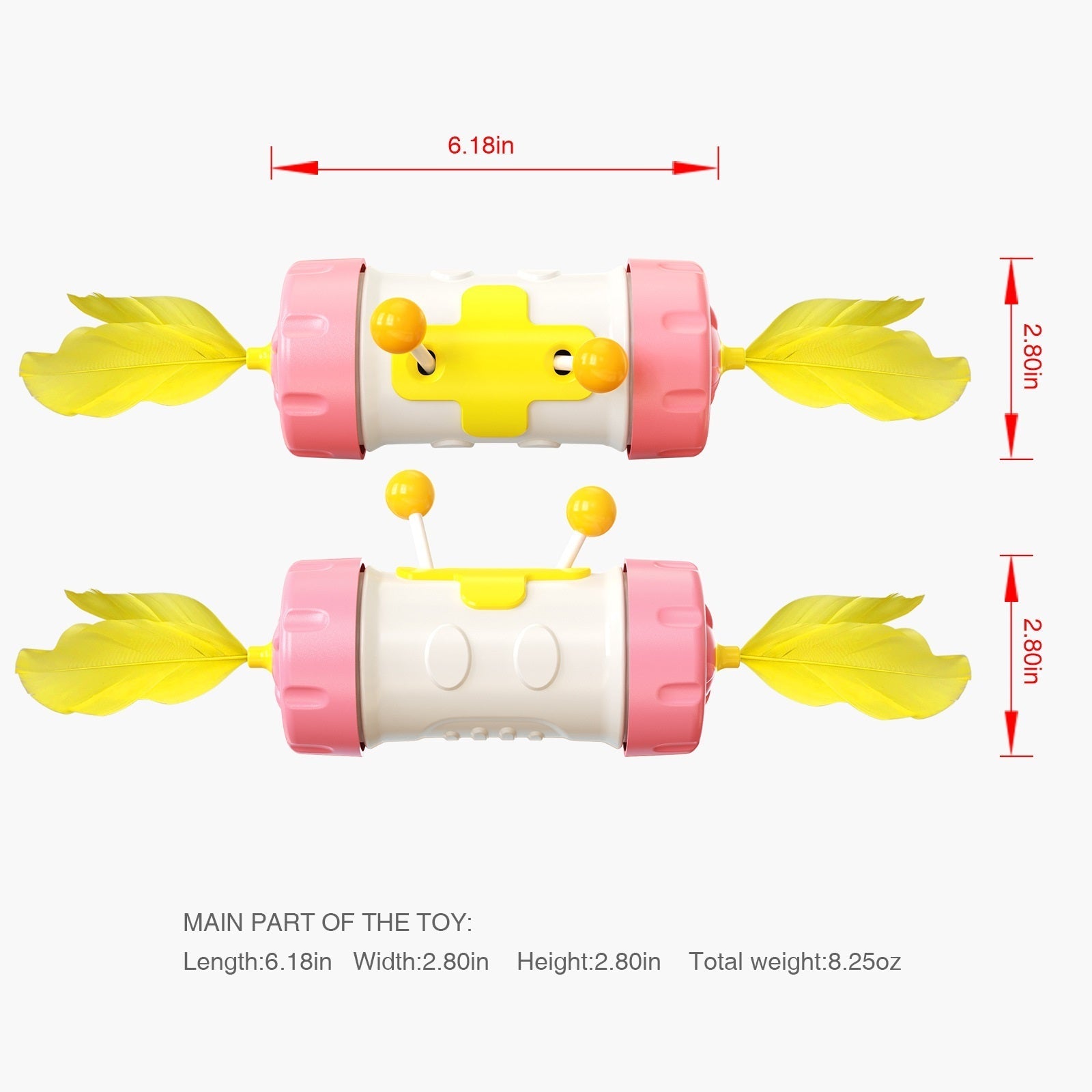 KFX-4518717 Interactive Feather Chasing Toy for Cats - Engaging Pole Tumbler Puzzle for Kittens