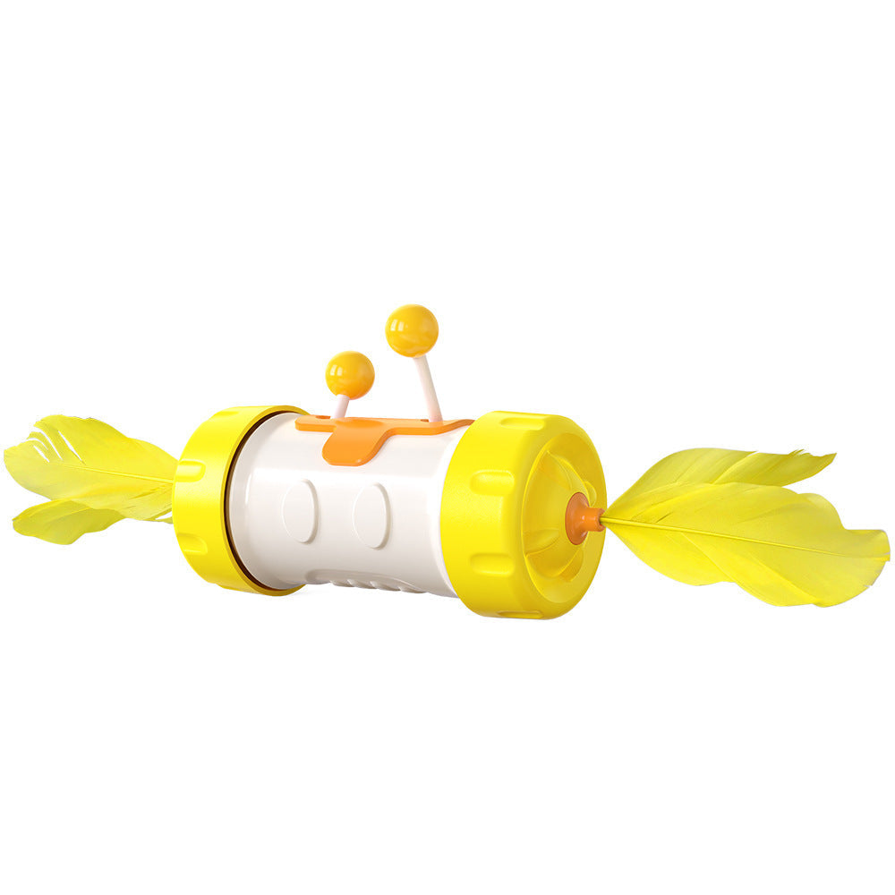 KFX-4518717 Interactive Feather Chasing Toy for Cats - Engaging Pole Tumbler Puzzle for Kittens