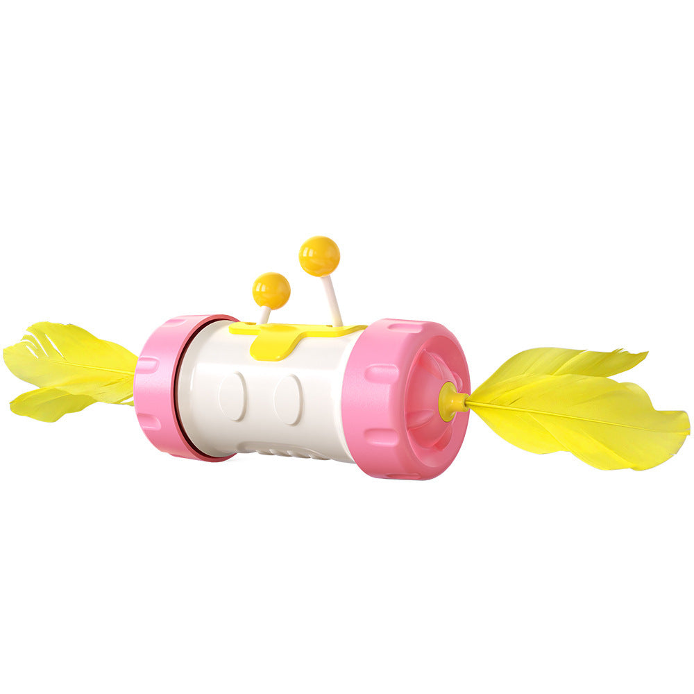 KFX-4518717 Interactive Feather Chasing Toy for Cats - Engaging Pole Tumbler Puzzle for Kittens