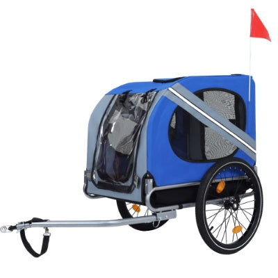 KFX-4518845 Large Folding Bike Trailer for Dogs, All-Terrain Pet Carrier, 120LB Capacity, Durable Steel Frame, Ideal for Cycling, Jogging, and Outdoor Adventures