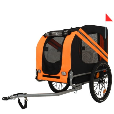 KFX-4518845 Large Folding Bike Trailer for Dogs, All-Terrain Pet Carrier, 120LB Capacity, Durable Steel Frame, Ideal for Cycling, Jogging, and Outdoor Adventures