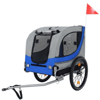 KFX-4518845 Large Folding Bike Trailer for Dogs, All-Terrain Pet Carrier, 120LB Capacity, Durable Steel Frame, Ideal for Cycling, Jogging, and Outdoor Adventures