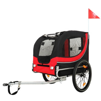KFX-4518845 Large Folding Bike Trailer for Dogs, All-Terrain Pet Carrier, 120LB Capacity, Durable Steel Frame, Ideal for Cycling, Jogging, and Outdoor Adventures