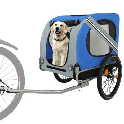 KFX-4518845 Large Folding Bike Trailer for Dogs, All-Terrain Pet Carrier, 120LB Capacity, Durable Steel Frame, Ideal for Cycling, Jogging, and Outdoor Adventures