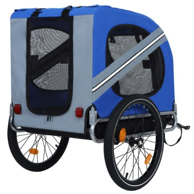 KFX-4518845 Large Folding Bike Trailer for Dogs, All-Terrain Pet Carrier, 120LB Capacity, Durable Steel Frame, Ideal for Cycling, Jogging, and Outdoor Adventures