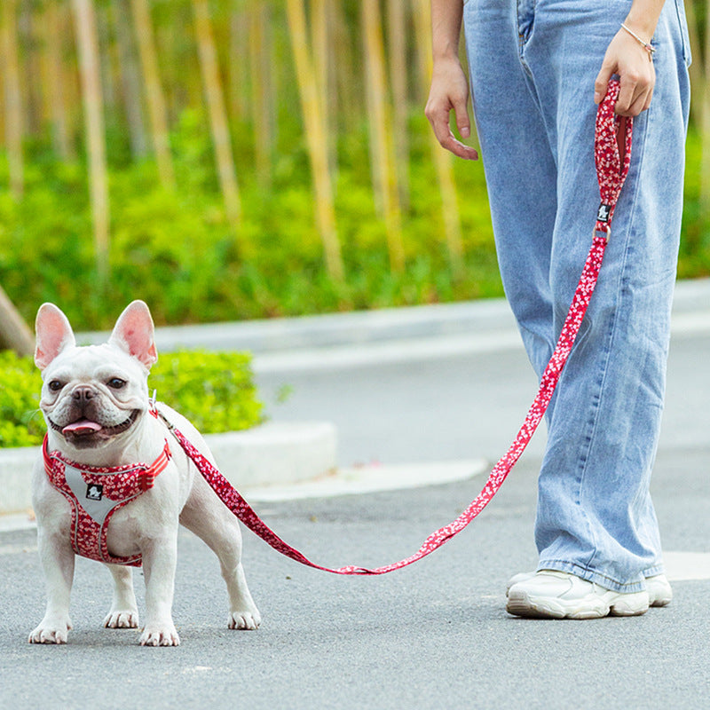 KFX-4521021 Durable Polyester Dog Traction Belt with Aluminum Shrimp Button - Multiple Colors Available