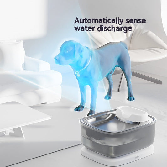 KFX-4523069 Minimalist Circulating Water Dispenser for Dogs and Cats - 7L Capacity with Stainless Steel Tray and Automatic Power Off
