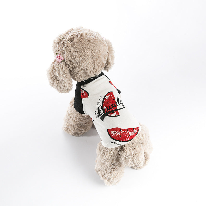 KFX-4523581 Watermelon Print Cotton Dog T-shirt for Pets