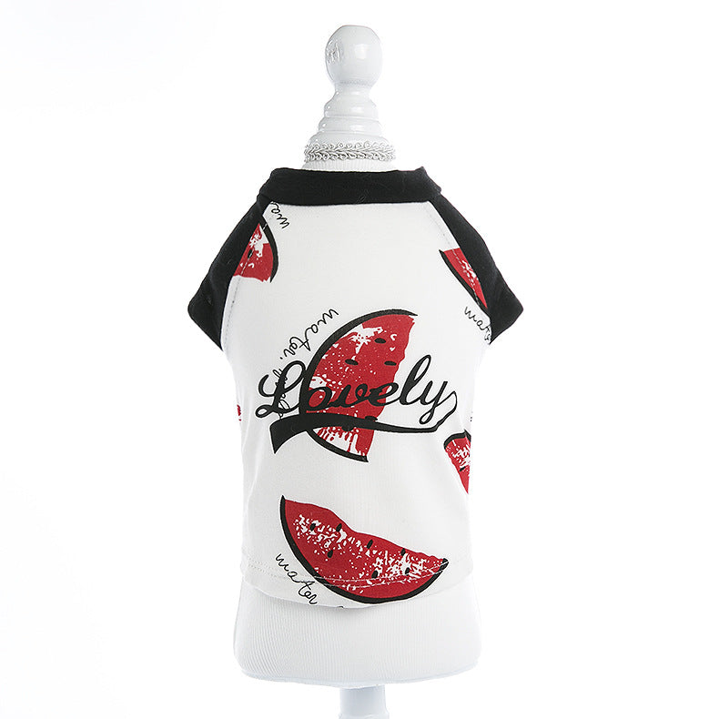 KFX-4523581 Watermelon Print Cotton Dog T-shirt for Pets