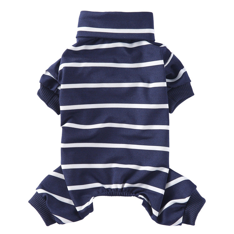 KFX-4523837 Stylish Striped High Collar Pajamas for Dogs in Various Colors