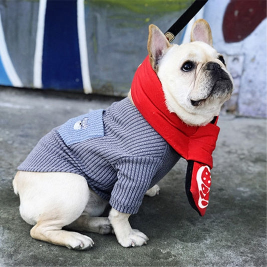 KFX-4525373 Casual Contrast Pocket Embroidered Dog T-Shirt for Everyday Wear
