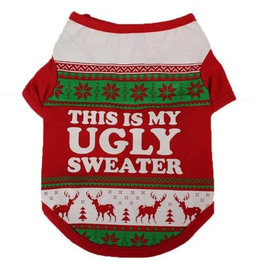 KFX-4527165 Autumn and Christmas Two-Legged Vest for Puppies - Cute Teddy Clothes