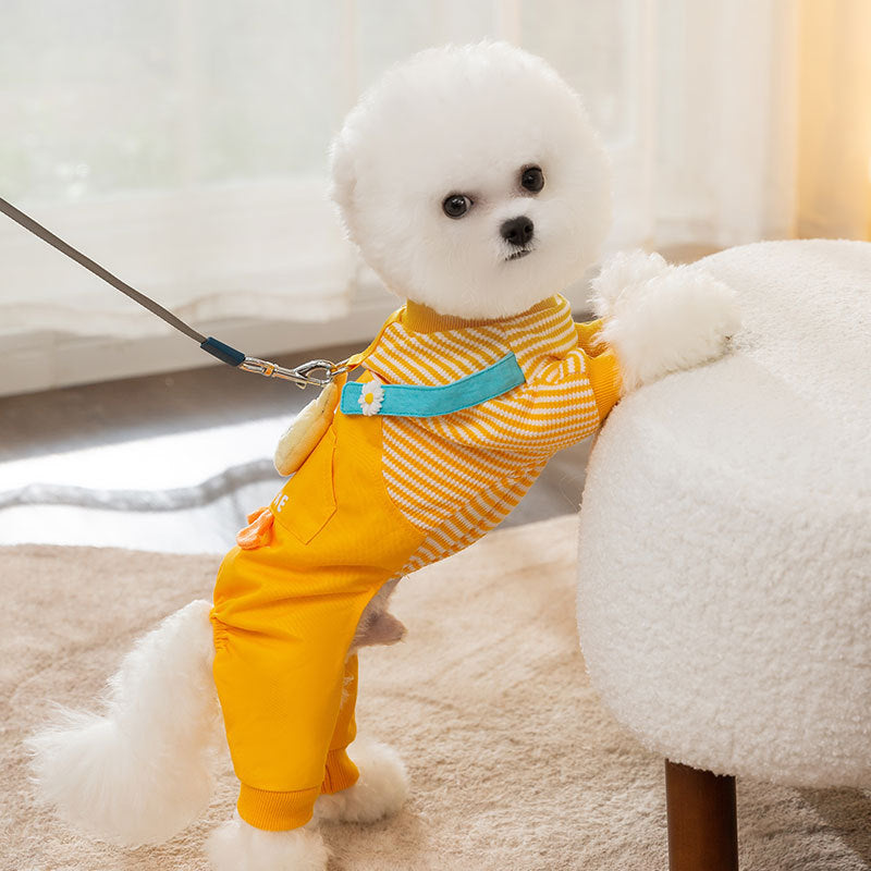 KFX-4527549 Three-Dimensional Chicken Design Warm Dog Clothing in Yellow, Sizes XS to XXL