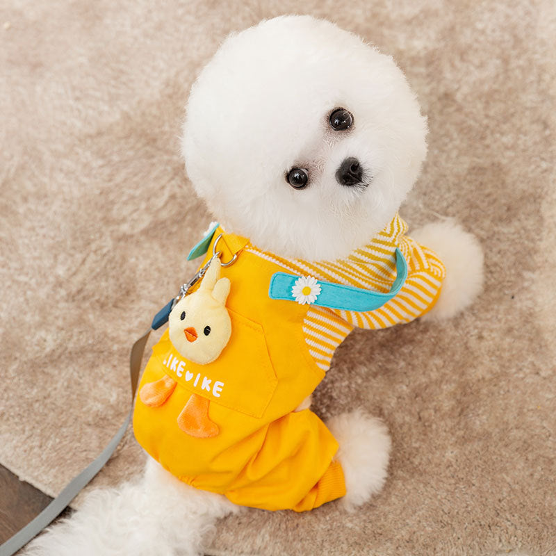 KFX-4527549 Three-Dimensional Chicken Design Warm Dog Clothing in Yellow, Sizes XS to XXL