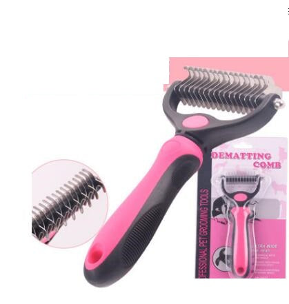 KFX-4528573 Stainless Steel Rake Comb with Rounded Edge for Dogs and Cats - Large and Small Sizes Available