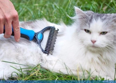 KFX-4528573 Stainless Steel Rake Comb with Rounded Edge for Dogs and Cats - Large and Small Sizes Available
