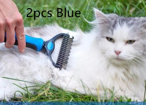 KFX-4528573 Stainless Steel Rake Comb with Rounded Edge for Dogs and Cats - Large and Small Sizes Available