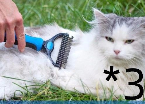 KFX-4528573 Stainless Steel Rake Comb with Rounded Edge for Dogs and Cats - Large and Small Sizes Available