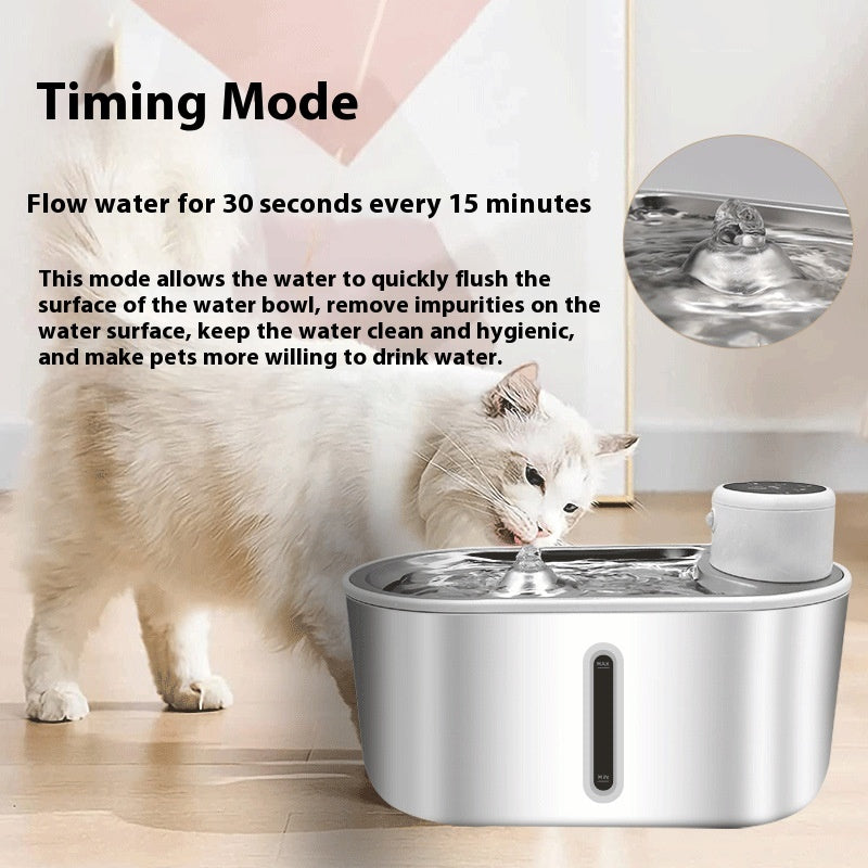 KFX-4528829 Stainless Steel Infrared Induction Water Fountain for Dogs and Cats