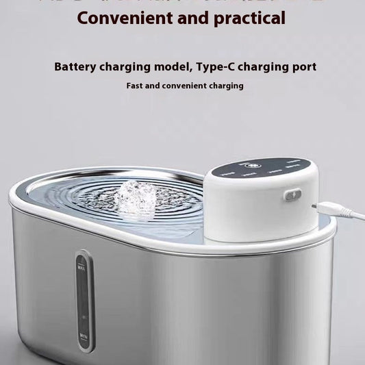 KFX-4528829 Stainless Steel Infrared Induction Water Fountain for Dogs and Cats