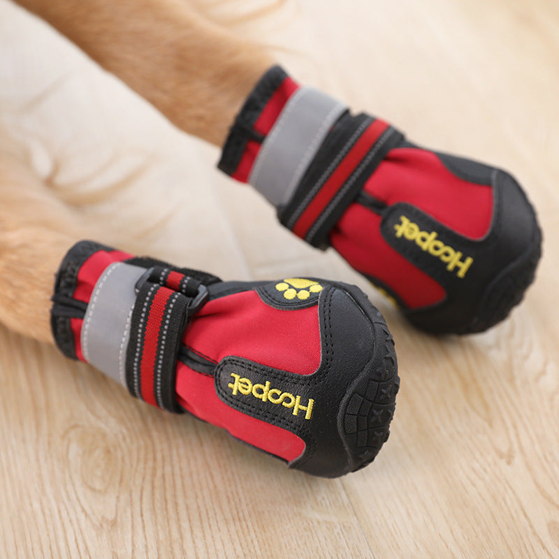 KFX-4529597 Reflective Waterproof Dog Shoes with Stretch Fabric and Rubber Sole