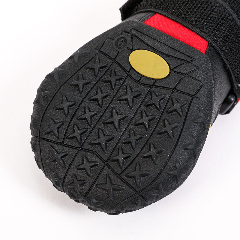 KFX-4529597 Reflective Waterproof Dog Shoes with Stretch Fabric and Rubber Sole