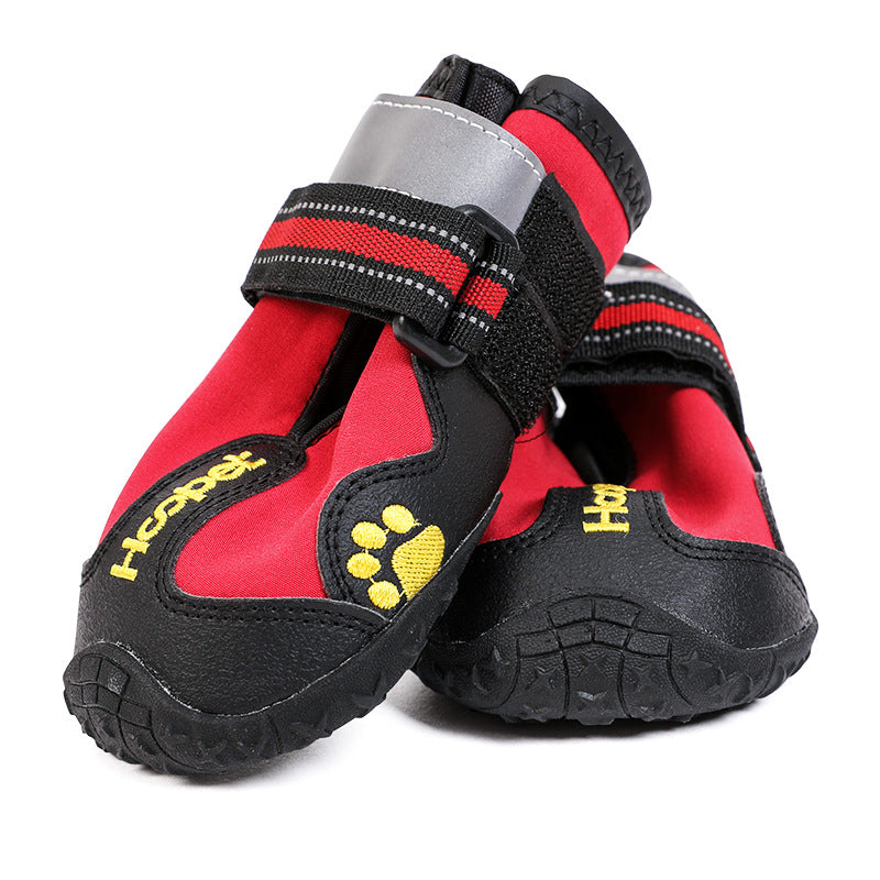 KFX-4529597 Reflective Waterproof Dog Shoes with Stretch Fabric and Rubber Sole
