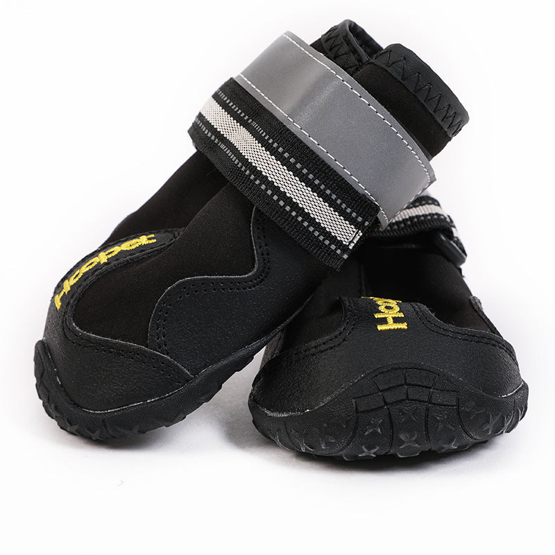 KFX-4529597 Reflective Waterproof Dog Shoes with Stretch Fabric and Rubber Sole